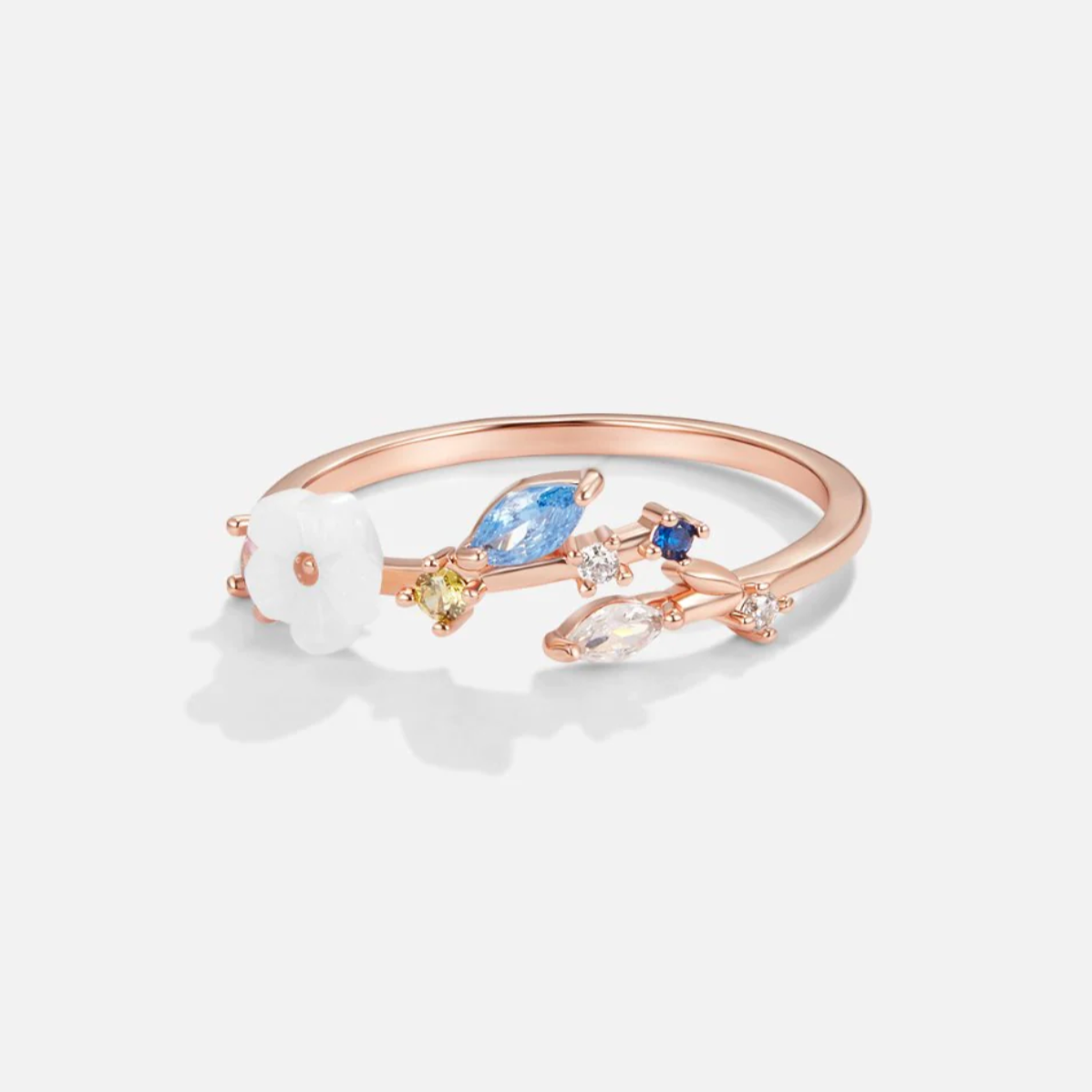 Anel Ajustável Flor de Cristal
