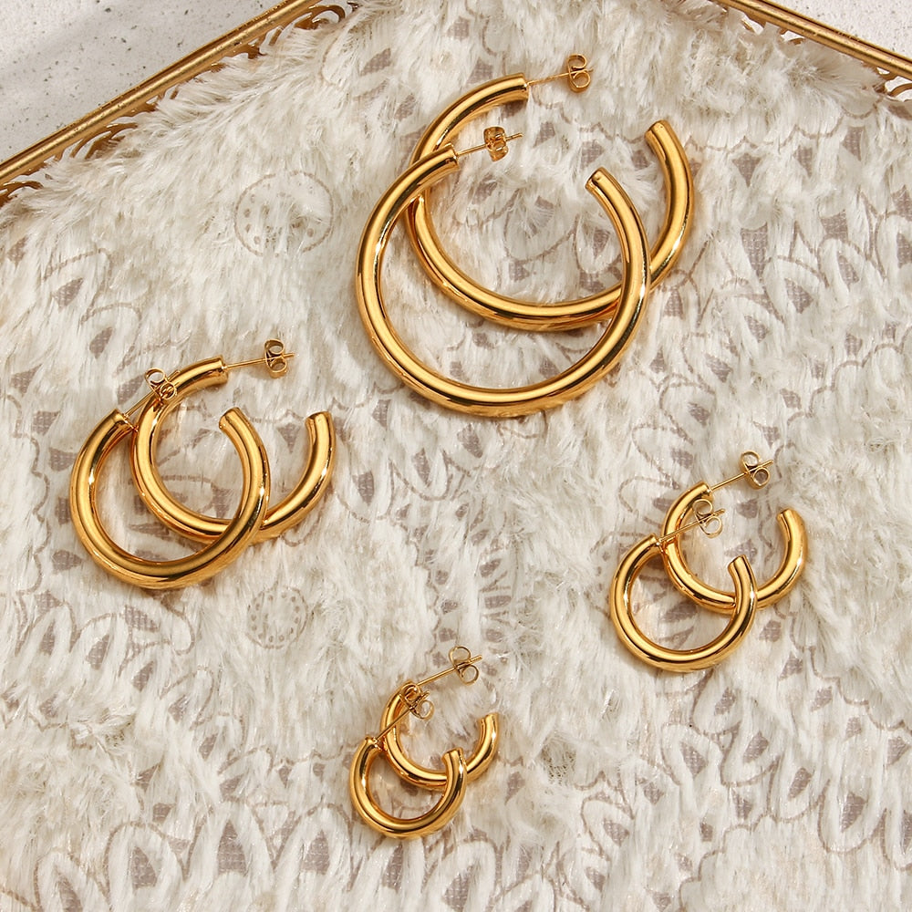 Brinco de Argola Liso Dourado