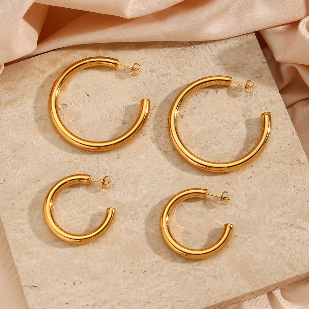 Brinco de Argola Liso Dourado