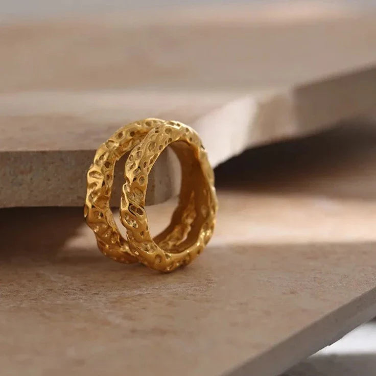 Anel Dourado Irregular 18K