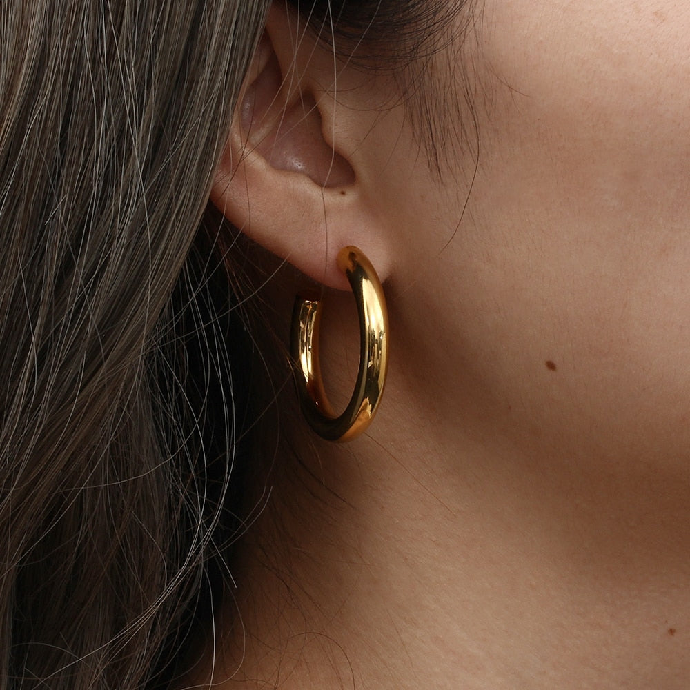 Brinco de Argola Liso Dourado