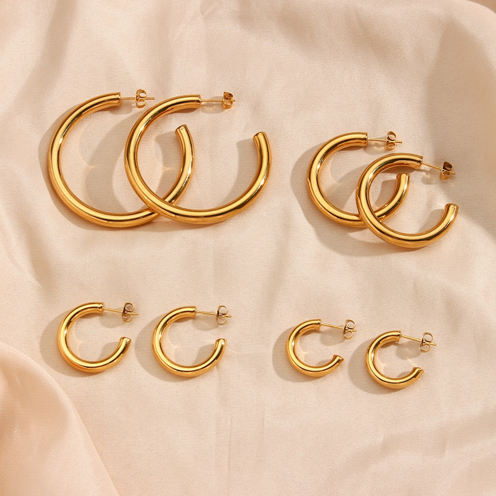 Brinco de Argola Liso Dourado