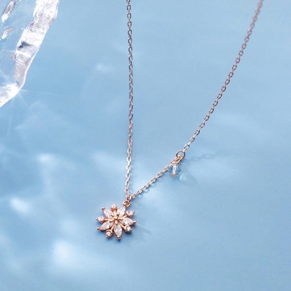 Colar de Natal Floco de Neve Rose Gold