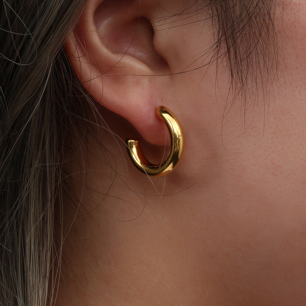 Brinco de Argola Liso Dourado