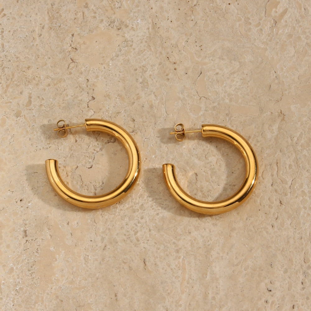 Brinco de Argola Liso Dourado