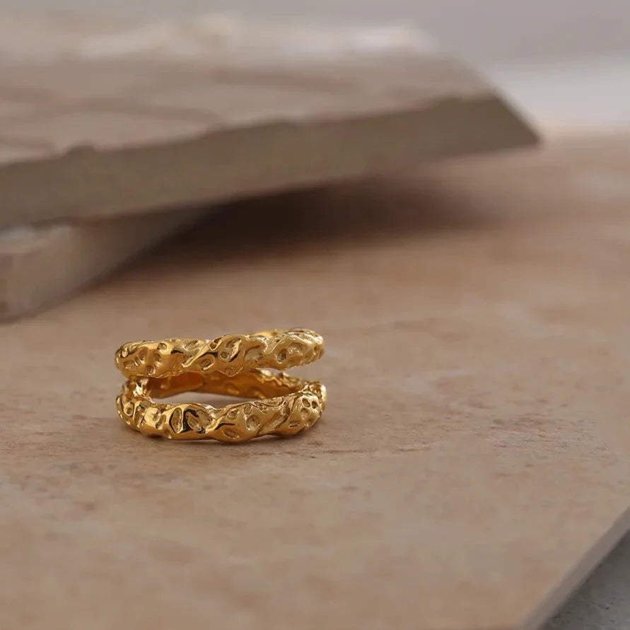 Anel Dourado Irregular 18K