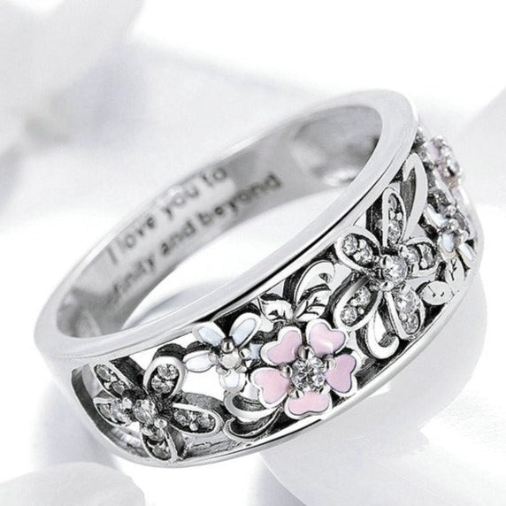 Anel Flores Infinity Love Prata