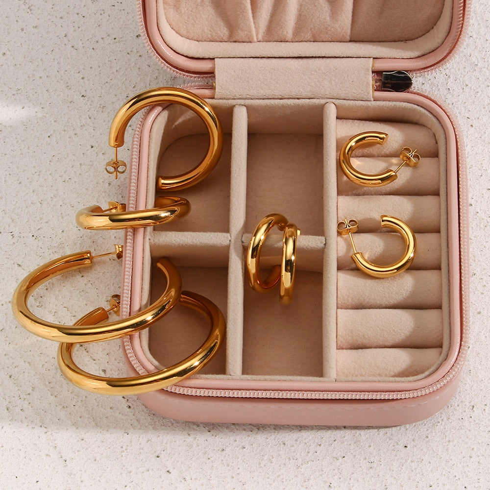 Brinco de Argola Liso Dourado