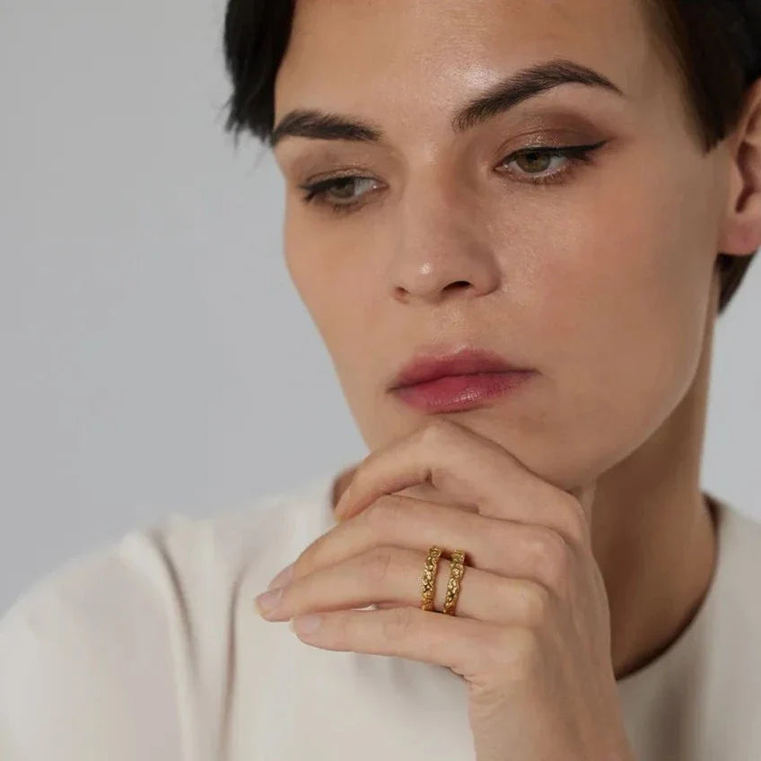 Anel Dourado Irregular 18K