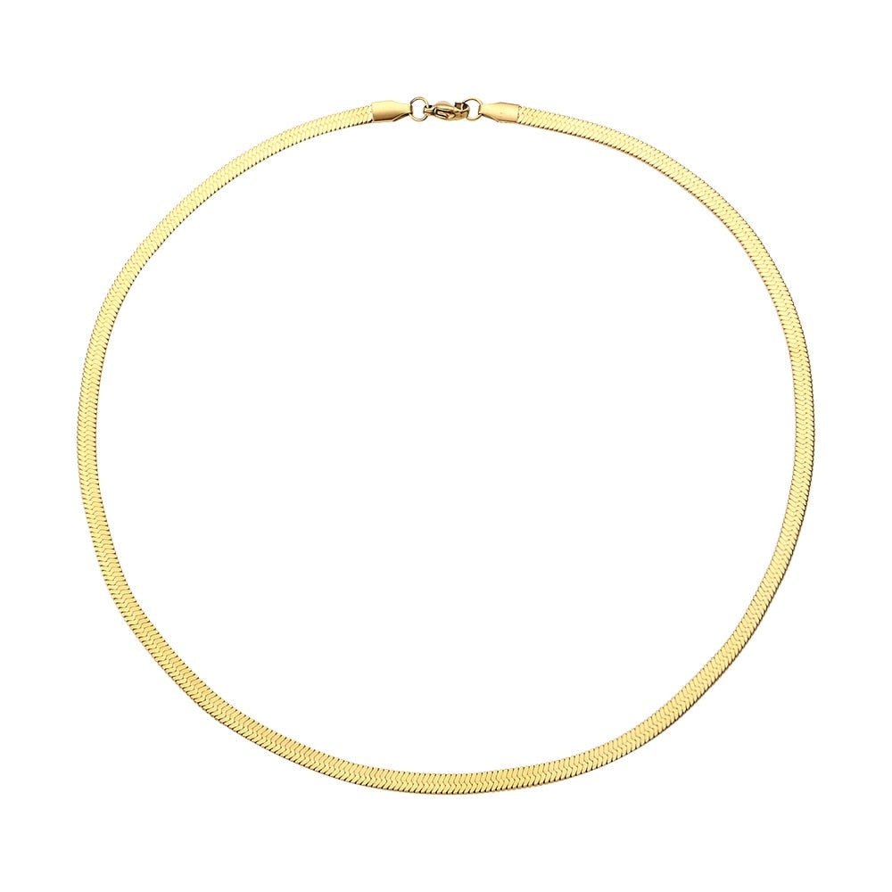 Colar Malha Fita Dourado 18K