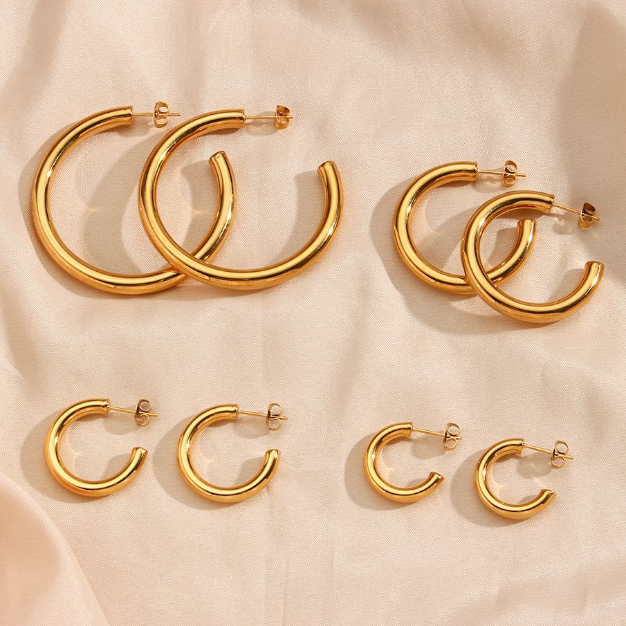 Brinco de Argola Liso Dourado