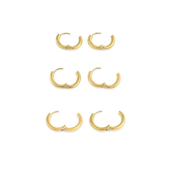 Brinco Trio de Argolas Dourado