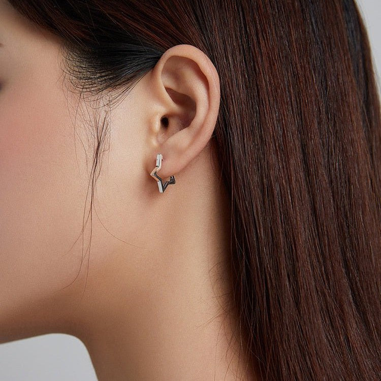 Brinco Prata Piercing Estrela