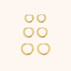 Brinco Trio de Argolas Dourado
