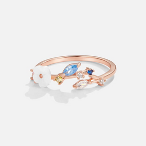 Anel Ajustável Flor de Cristal
