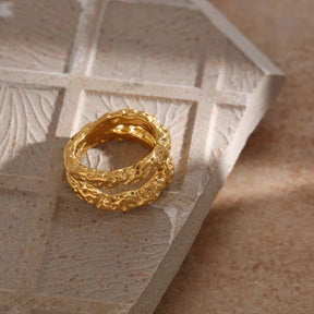 Anel Dourado Irregular 18K