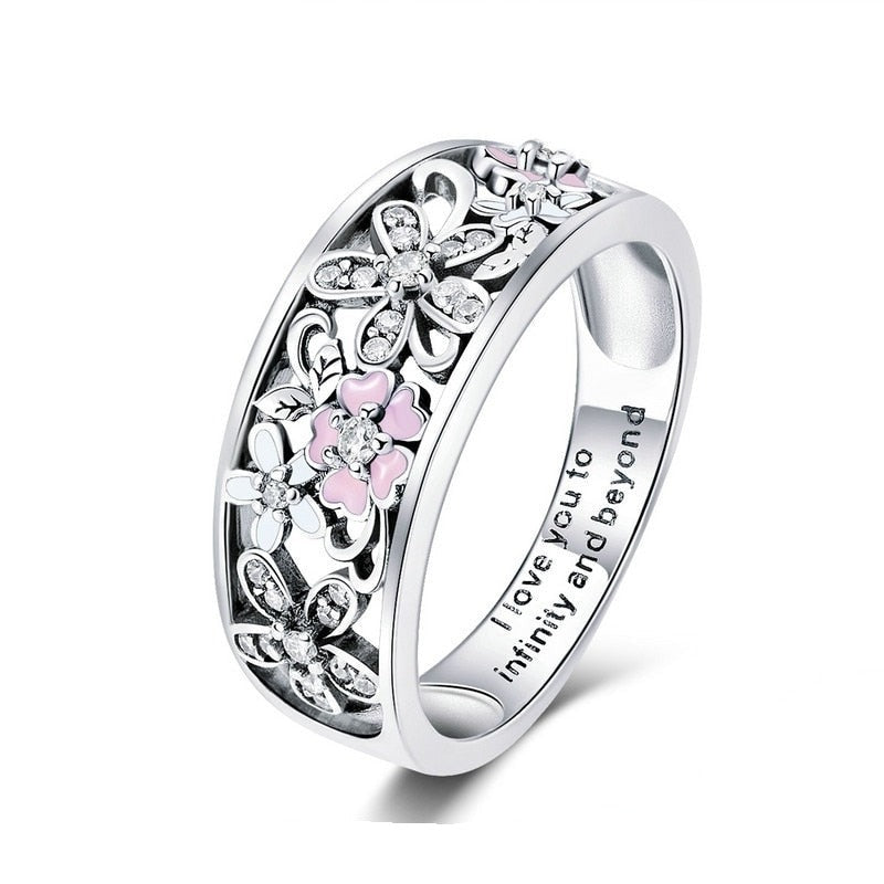Anel Flores Infinity Love Prata