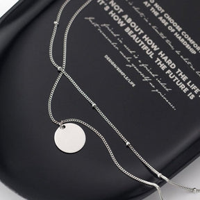 Colar Duplo com Medalha Prata