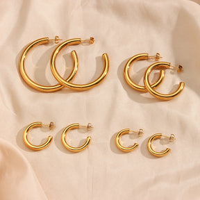 Brinco de Argola Liso Dourado