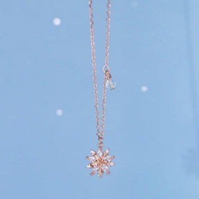 Colar de Natal Floco de Neve Rose Gold