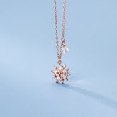 Colar de Natal Floco de Neve Rose Gold