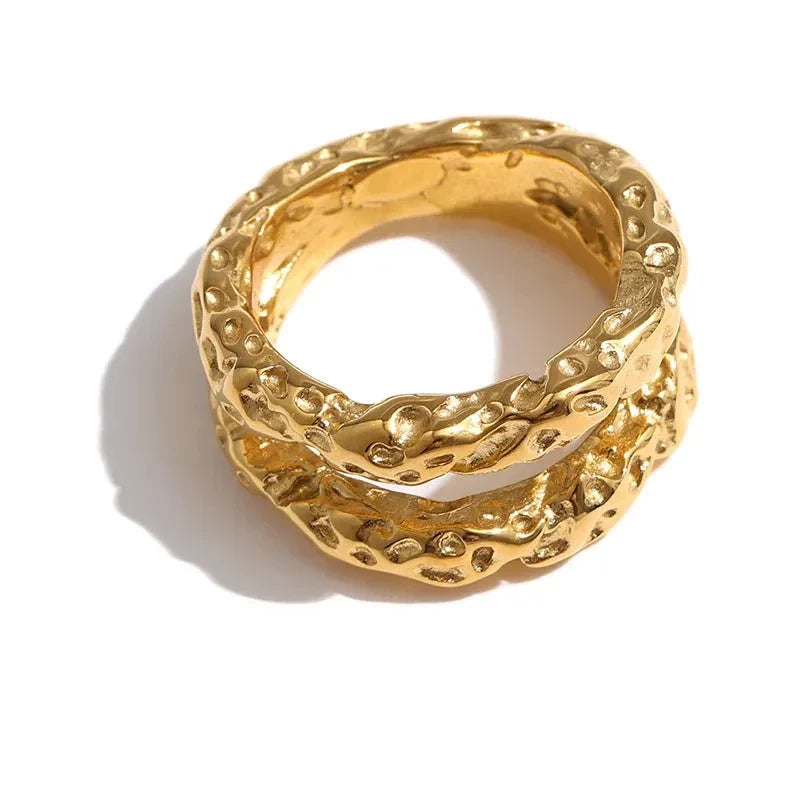 Anel Dourado Irregular 18K