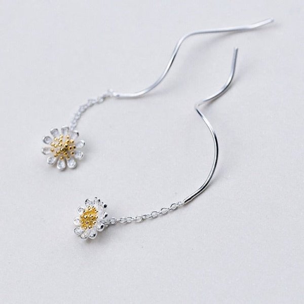 Brinco Margarida Fio Prata