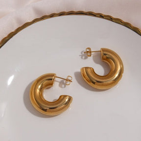Brinco Dourado Meia Argola