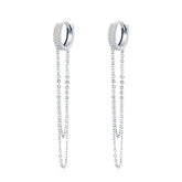 Brinco Argola com Corrente Prata