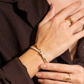 Bracelete Romano com Zircônia 18K