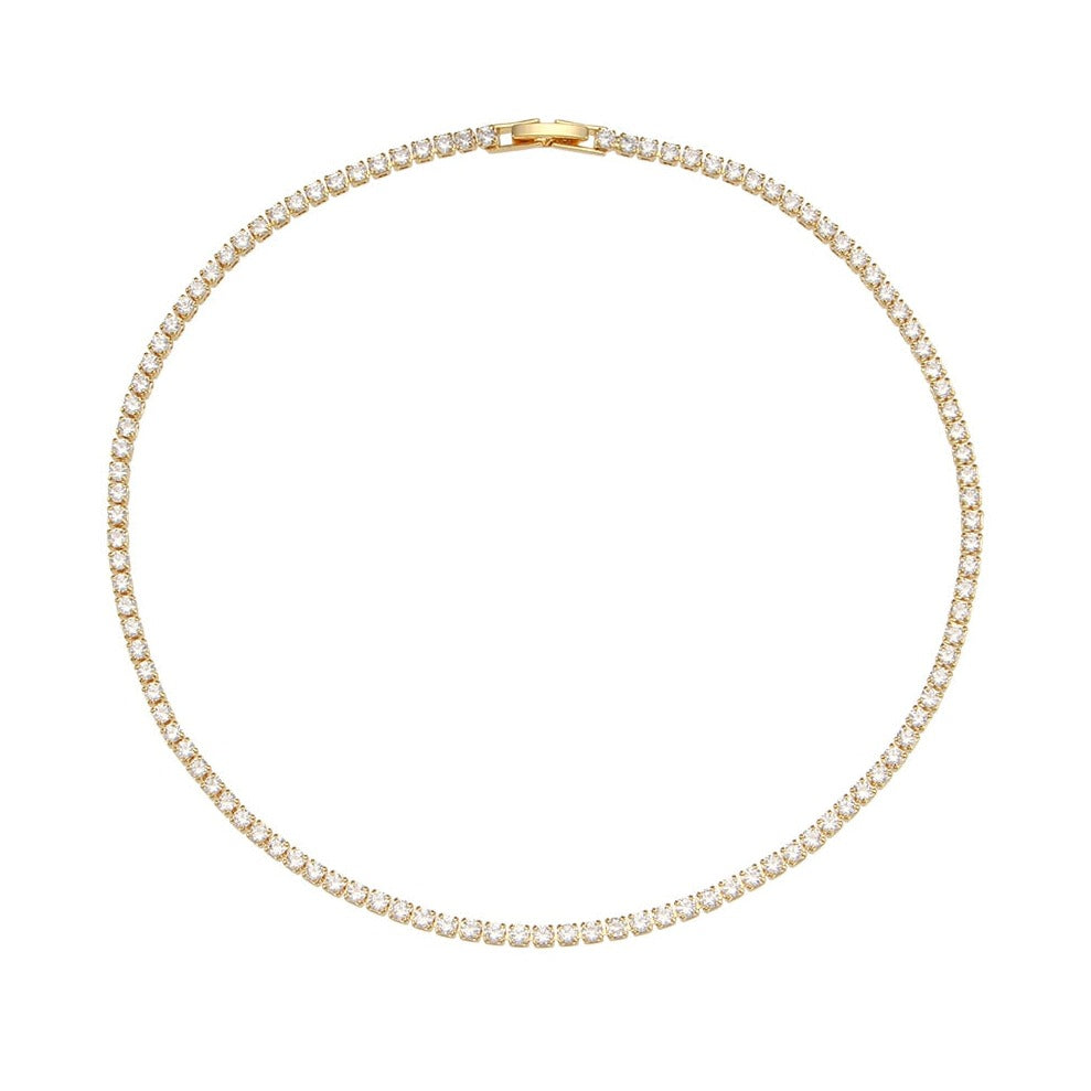 Colar Dourado com Zircônia