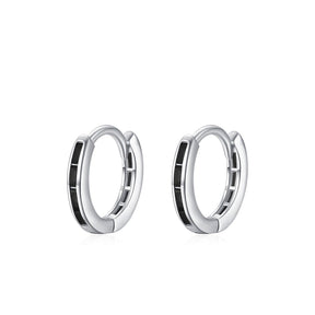 Brinco de Prata Argola com Zircônia Colorida