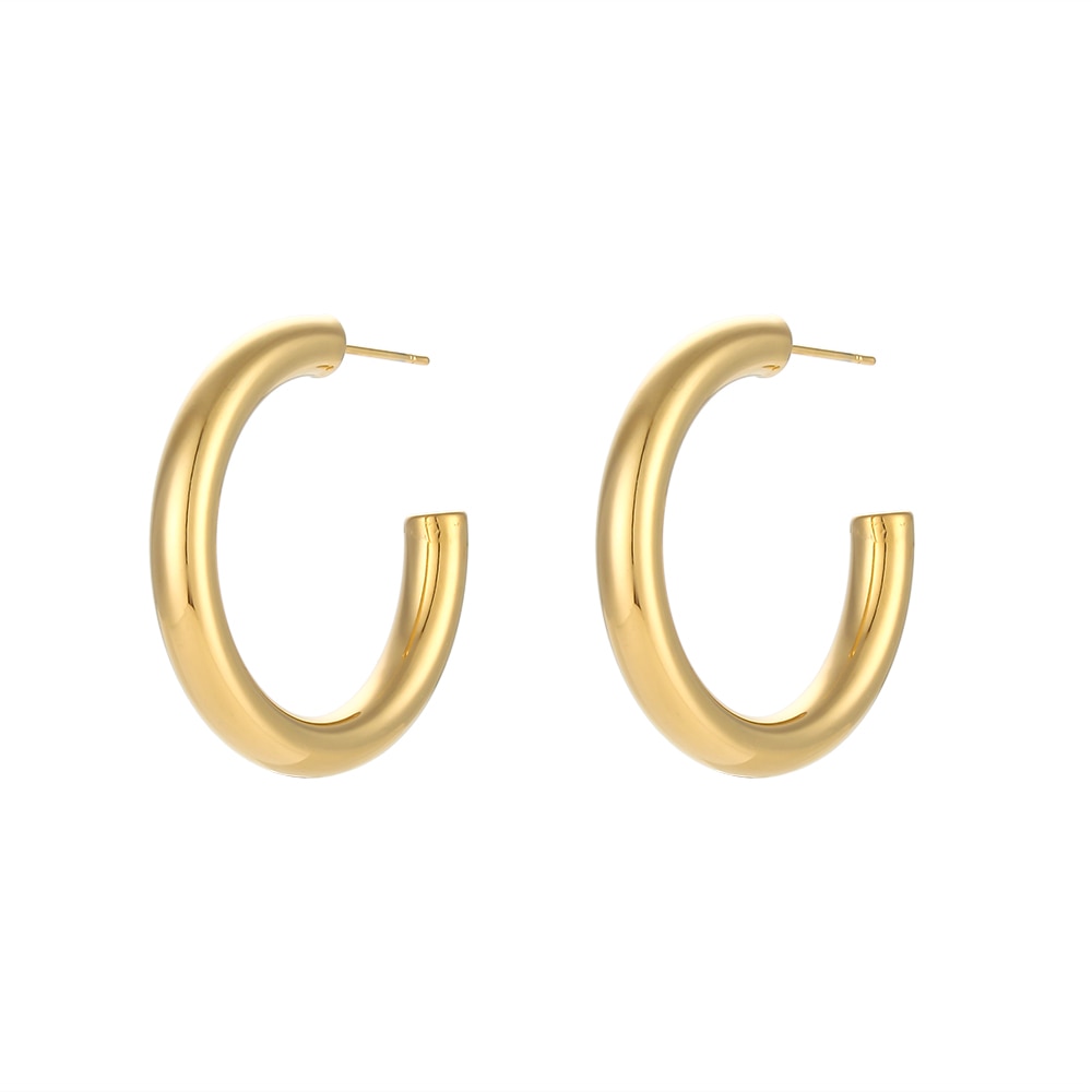 Brinco de Argola Liso Dourado