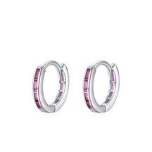 Brinco de Prata Argola com Zircônia Colorida