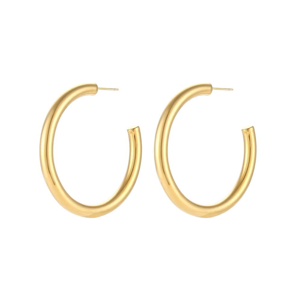 Brinco de Argola Liso Dourado