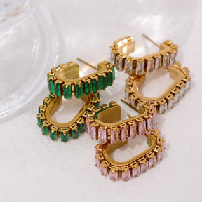 Brinco Dourado com Pedra Zircônia