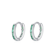 Brinco de Prata Argola com Zircônia Colorida