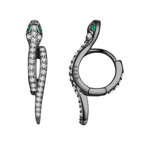 Brinco de Prata Serpente com Zircônias