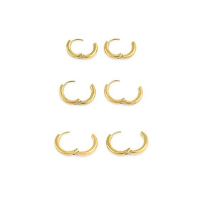 Brinco Trio de Argolas Dourado