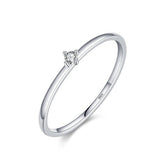 Anel Solitário de Moissanite Prata