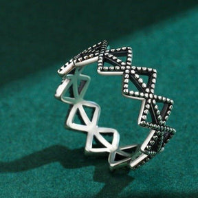 Anel Triangular Vintage Prata