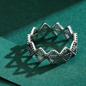 Anel Triangular Vintage Prata