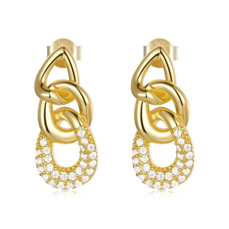 Brinco Drop Correntes 14k