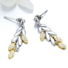 Brinco Drop Gotas e Folhas
