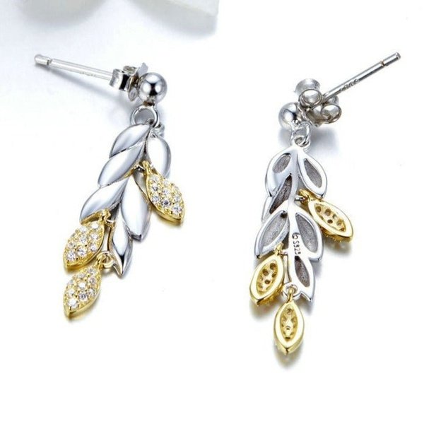 Brinco Drop Gotas e Folhas