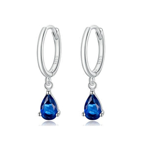 Brinco Prata Argola com Gota de Zircônia