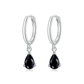 Brinco Prata Argola com Gota de Zircônia