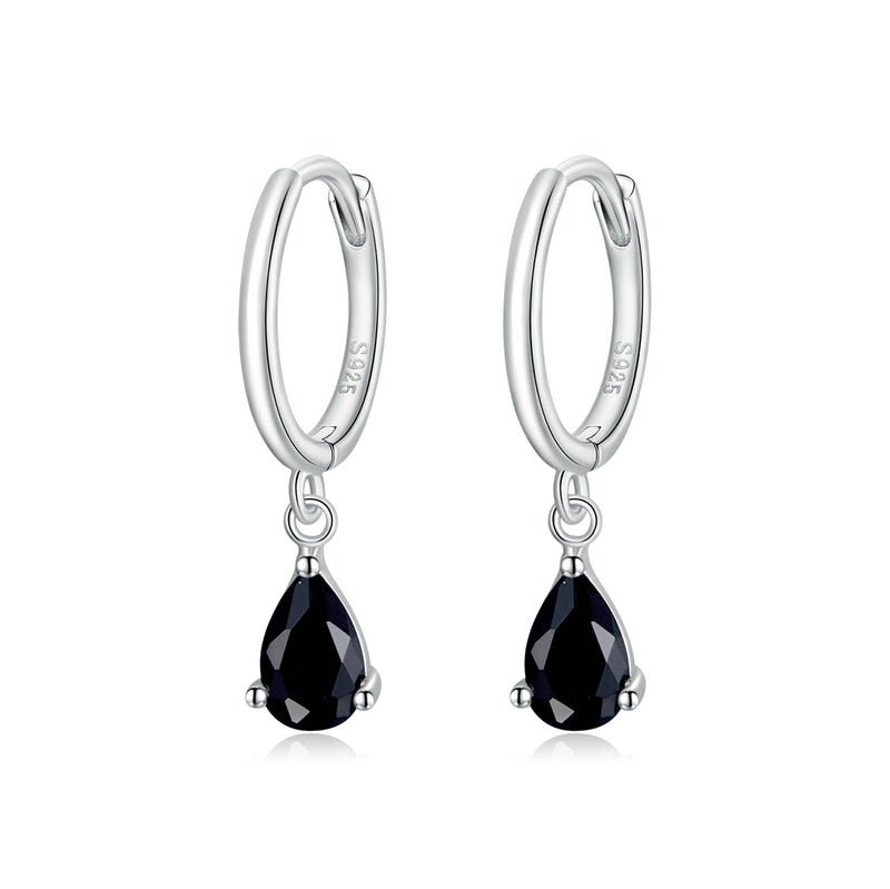 Brinco Prata Argola com Gota de Zircônia