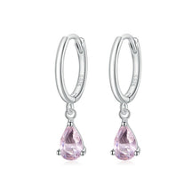 Brinco Prata Argola com Gota de Zircônia