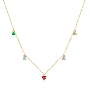 Colar Choker Prata Dourada Pingentes Coloridos